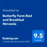 Butterfly Farm Booking.com Traveller Review award of 9.5 in 2022.