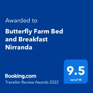 Butterfly Farm Booking.com Traveller Review award of 9.5 in 2022.