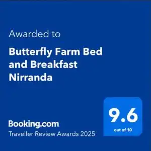 Butterfly Farm Booking.com Traveller Review award of 9.6 in 2025.